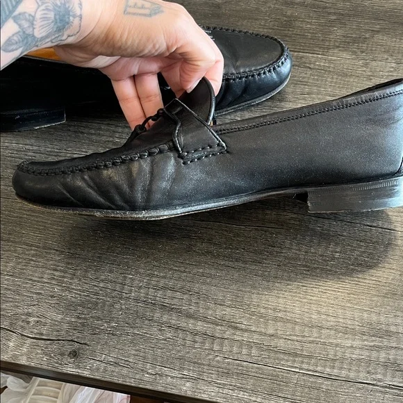 Black Leather Tassel Loafers - Picture 5 of 5